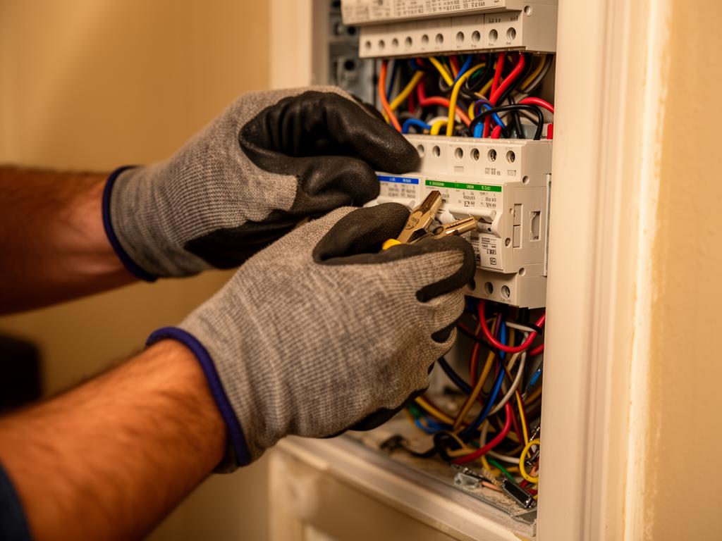 Electrical wiring and plumbing rough-in during residential remodeling project